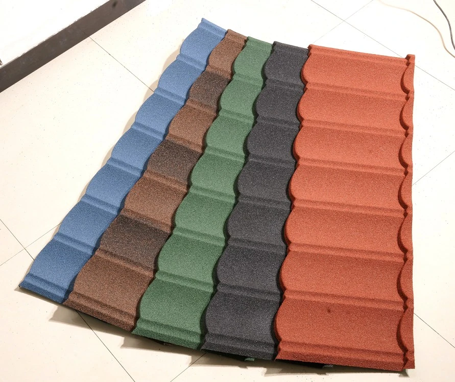 Black Red Shingle Tile 0.45mm AZ100 50 Tahun Jaminan Batu Lapisan Atap Galvalume Metal Tile Grosir dan Ritel 0