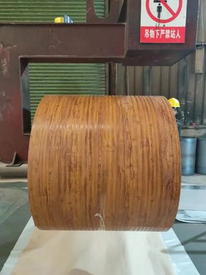 Printech Color Coil 50 Tahun Garansi 3003H24 Aluminium Coil 0.80*1200 PVDF Kayu Grain Printech Color Coated Coil