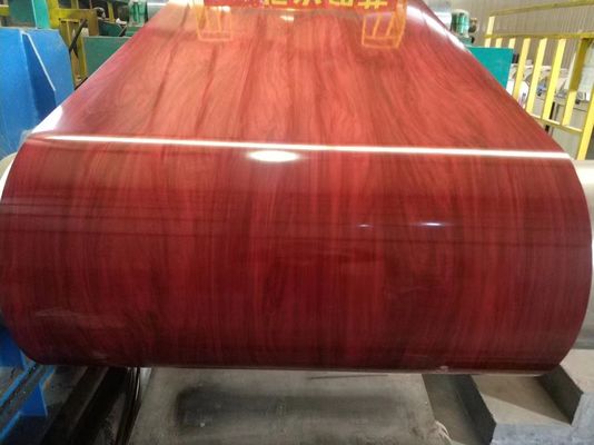 Z100-275 Prefinished Steel Coils PPGI Kayu Dan Benih Batu