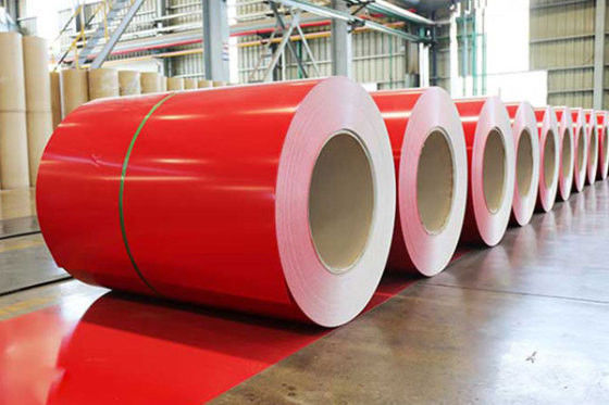 Ketahanan Cuaca Tinggi Z50~275 PPGI Prepaint Color Coating Roll Rot / Red DX51D atau S320gd Untuk Atap Logam