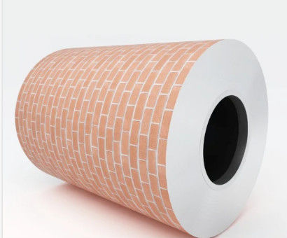 DX51D PPGI Brick Pattern Color Coated Steel Coil Untuk Bangunan