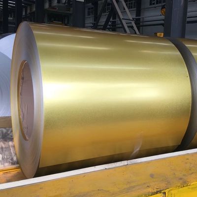 Warna Emas Cetakan Anti jari AFP AZ70 GL Galvalue 55% ALU-ZINC Steel Coils berkromium 6+ spangle biasa g550 full har