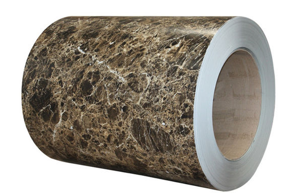 3003 H24 Aluminium Marbling Coil 0.80*1200 PVDF Warna Aluminium Wall Cladding Customized Pattern 50 Tahun Garansi