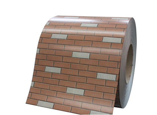 JIS G3321 0,45mm Brick Grain PPGI PPGL Prepainted Galvalume Steel Coil Wall Cladding Penggunaan 20 Tahun Garansi