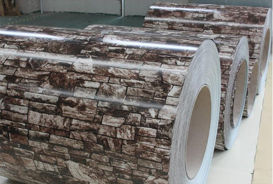 ASTM A755 0,85mm Brick Grain PPGL Prepainted Galvalume Coil