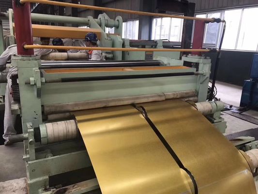 Warna Emas AFP Anti-Jari Cetak Galvalume Steel AuzincCoil A792M DX51D Reguler Minimum Spangle Batu Lapisan Genteng