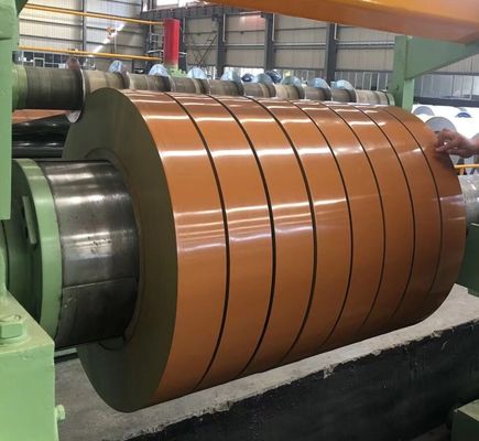 PVC Film PPGL RAL2004 A120 25/8μm Beckers Pre-dicat Galvalume Steel Strips Color Coated Slit Coils