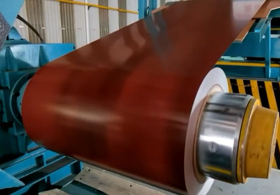 0.38*1000mm Pre-dicat Galvanized Steel Coil PPGI PPGL RAL8004 Warna Kuning Tembaga
