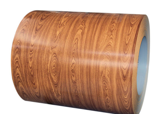 3003H24 Aluminium Coil 0.80*1200 PVDF Kayu Grain Printech Color Coil Jaminan 50 Tahun Printech Color Coated Coil