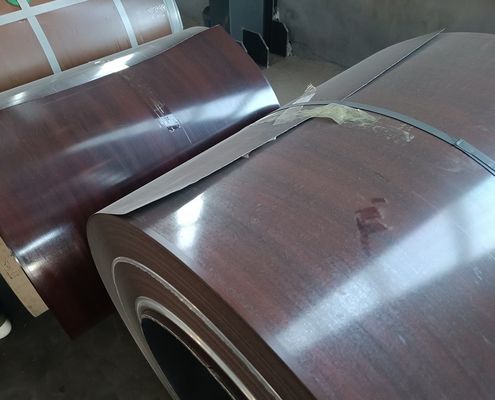 0.48mm Printech PPGI Cetak Pola Gandum Kayu Dirancang Galvanized Steel Coils Disesuaikan tahan korosi tahan lama