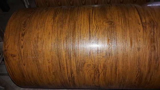 PVDF Wood Grain 3003H24 Aluminium Coil Printech Color Coil Jaminan 50 Tahun Printech Color Coated Coil
