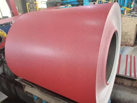 Polyester 0,3-0,8mm PPGL Pola Embossed Tekstur/Mat Prepainted Galvanized Steel Coil PE, PVDF, HDP, SMP