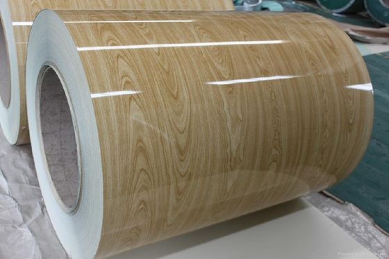 PVDF Gelas Kayu Grain Steel Coils Aluminium Coils Untuk Dinding Siding Drip Edge