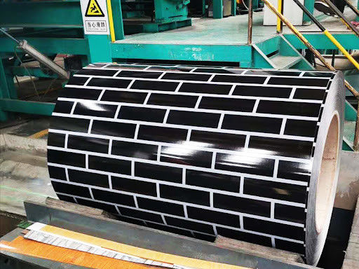 Stone Grain Printech Color Coil 3003H24 Aluminium Coil PVDF Kayu Grain 50 Tahun Garansi Warna Lapisan Coil