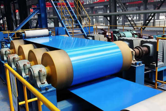 PVDF Pre-painted Aluminium Coil RAL5017 Traffic Blue HDP 3003 H24 H26 100MEK Resistensi