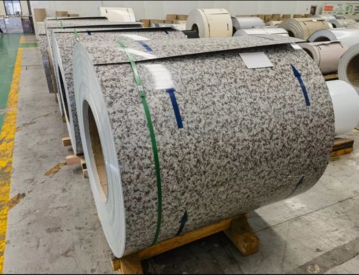 Aluminium Coils Fasad Panel 3003H26 Kayu Biji Marmer Biji Untuk Pengepakan Bangunan