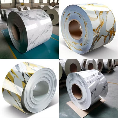 PVDF AkzoNobel Marmer Printech Steel Coils Untuk Panel Dekorasi Rumah Dan Bangunan Villa